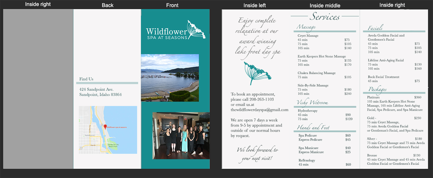 Flyer Design by camrynsprouledesign for Wildflower Spa at Seasons | Design #19632458