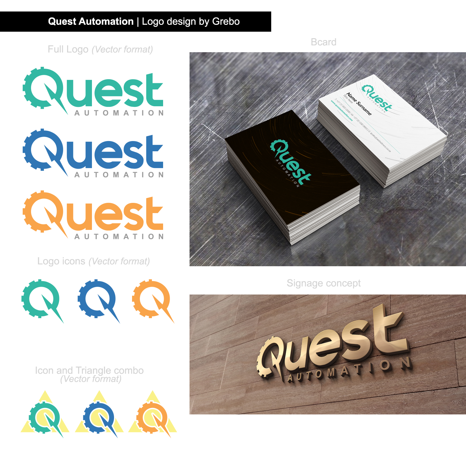Logo Design by Grebo for Quest Automation LLC | Design #19524143