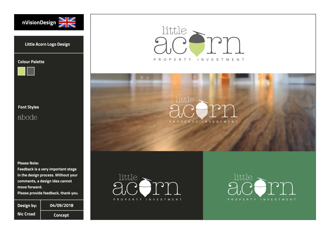 Logo Design by nvisiondesign.co.uk for Little Acorn Property Investment | Design #19630409