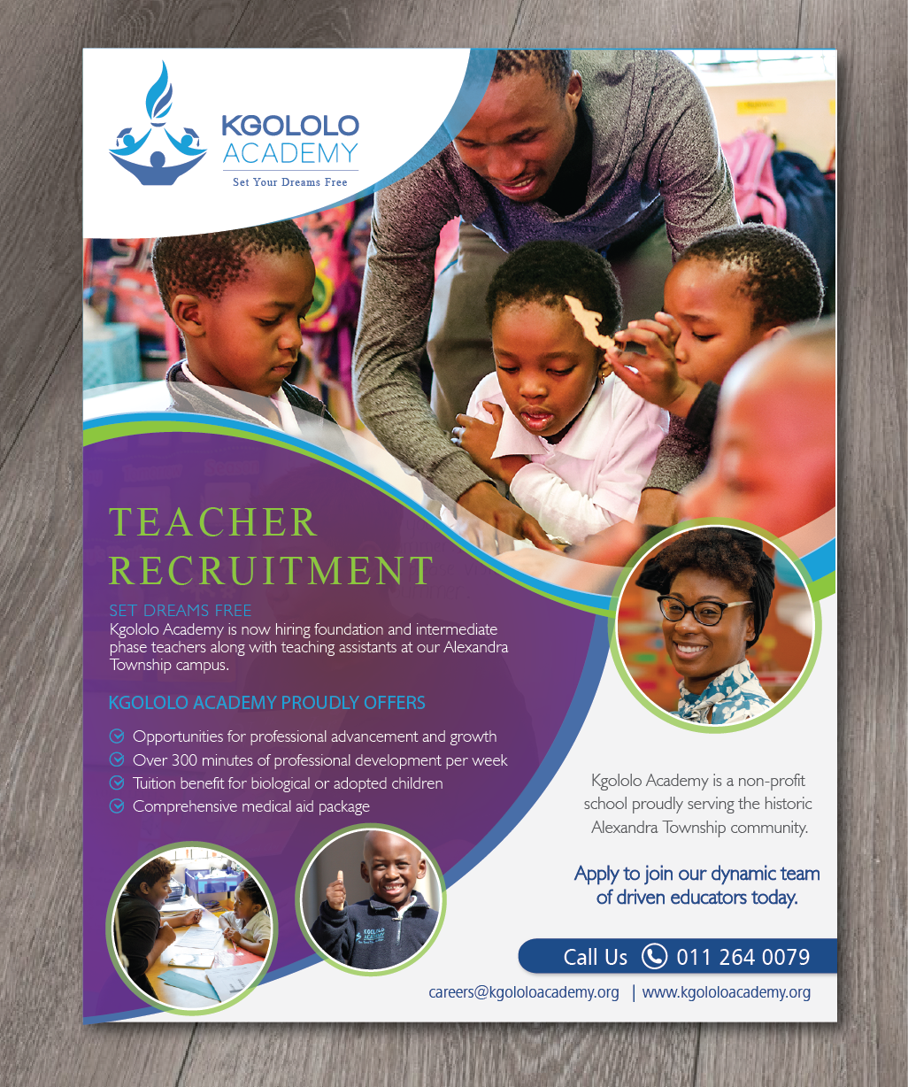 Diseño de Flyer por alex989 para Kgololo Academy | Diseño #19507221