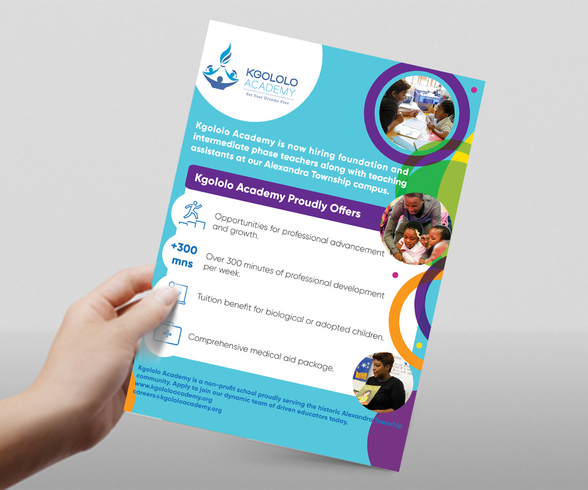 Flyer Design by Hania.tarabishy for Kgololo Academy | Design #19504532