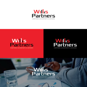 Willis Partners - Chartered Accountants & Advisors. Willis Partners to be the dominant part of the logo, with 'Chartered Accountants & Advisors' our tagline. Can logo be black and red please?  | Logo Design by nandkumar