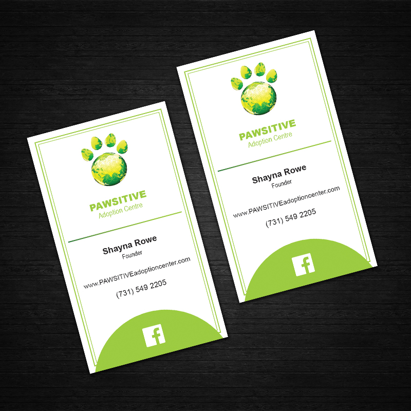 Business Card Design by DreamChaser Studio for PAWSITIVE Adoption Center | Design #2906762
