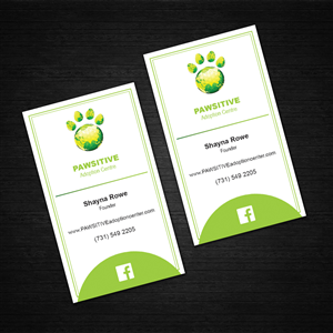 Business Card Design by DreamChaser Studio for PAWSITIVE Adoption Center | Design: #2906762