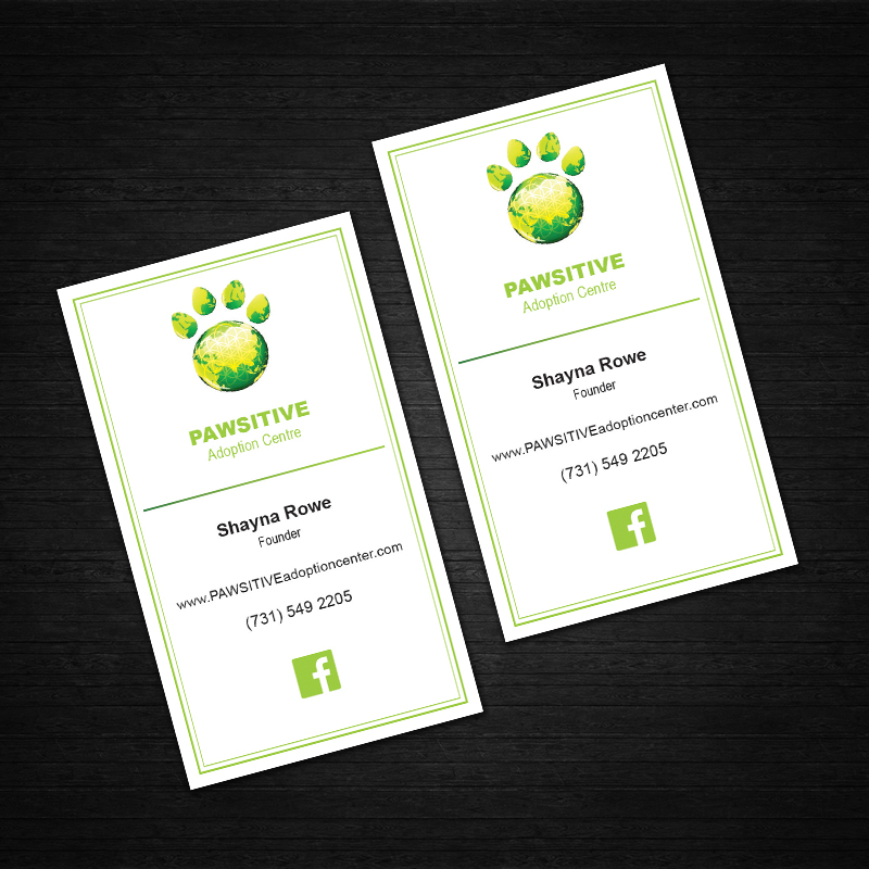 Business Card Design by DreamChaser Studio for PAWSITIVE Adoption Center | Design #2906768