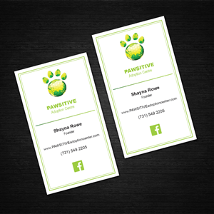 Business Card Design by DreamChaser Studio for PAWSITIVE Adoption Center | Design: #2906768