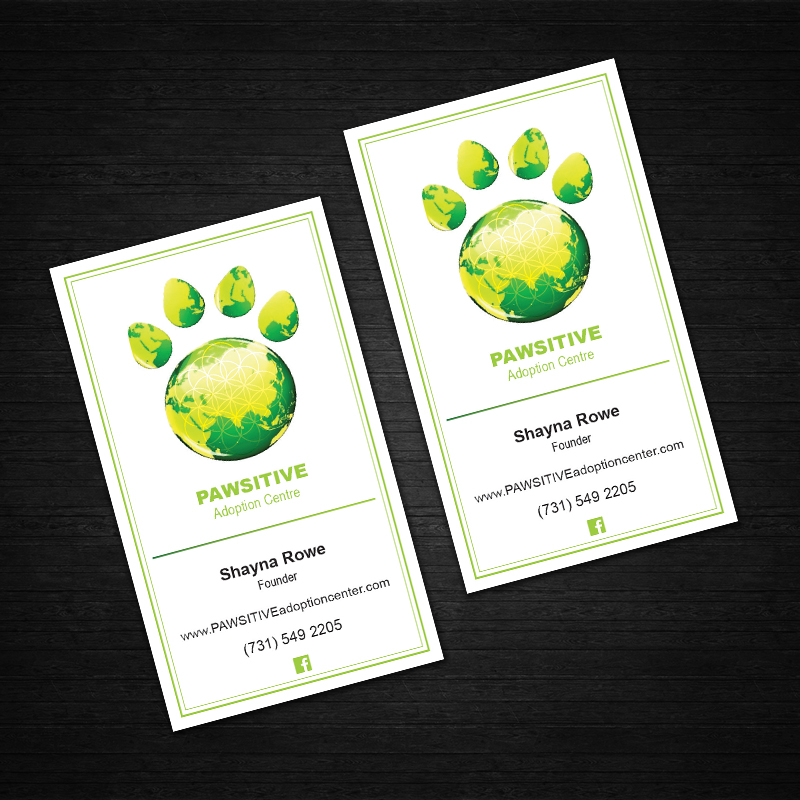 Business Card Design by DreamChaser Studio for PAWSITIVE Adoption Center | Design #2906773