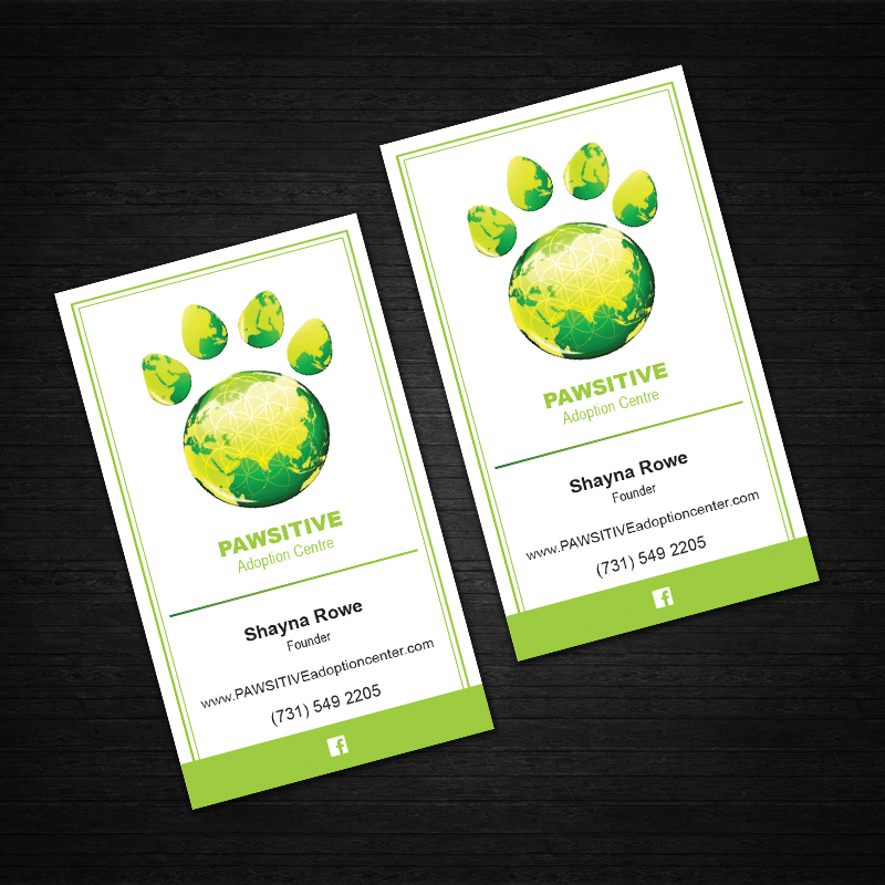 Business Card Design by DreamChaser Studio for PAWSITIVE Adoption Center | Design #2906776