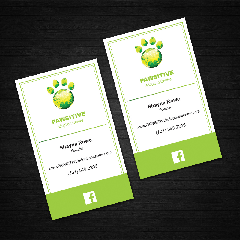 Business Card Design by DreamChaser Studio for PAWSITIVE Adoption Center | Design #2906783
