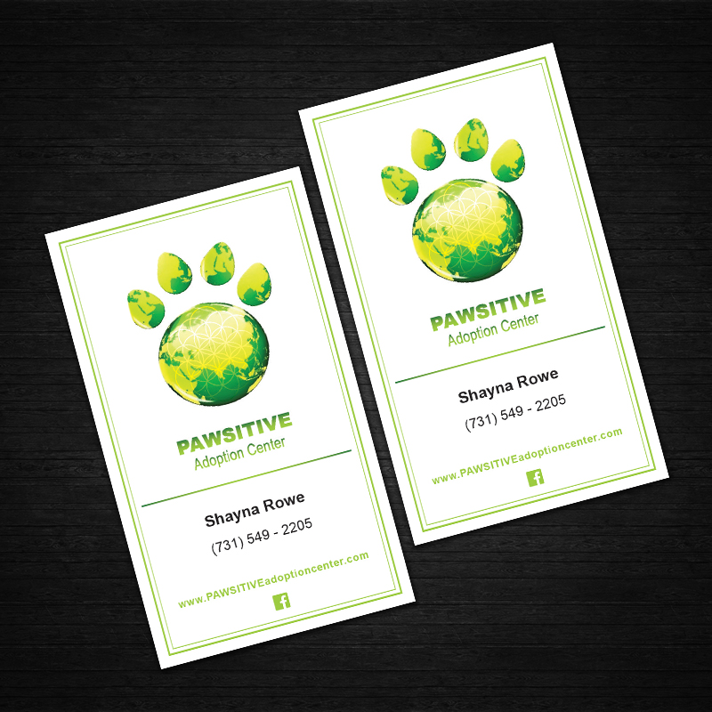 Business Card Design by DreamChaser Studio for PAWSITIVE Adoption Center | Design #2912181