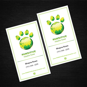 Business Card Design by DreamChaser Studio for PAWSITIVE Adoption Center | Design: #2912181