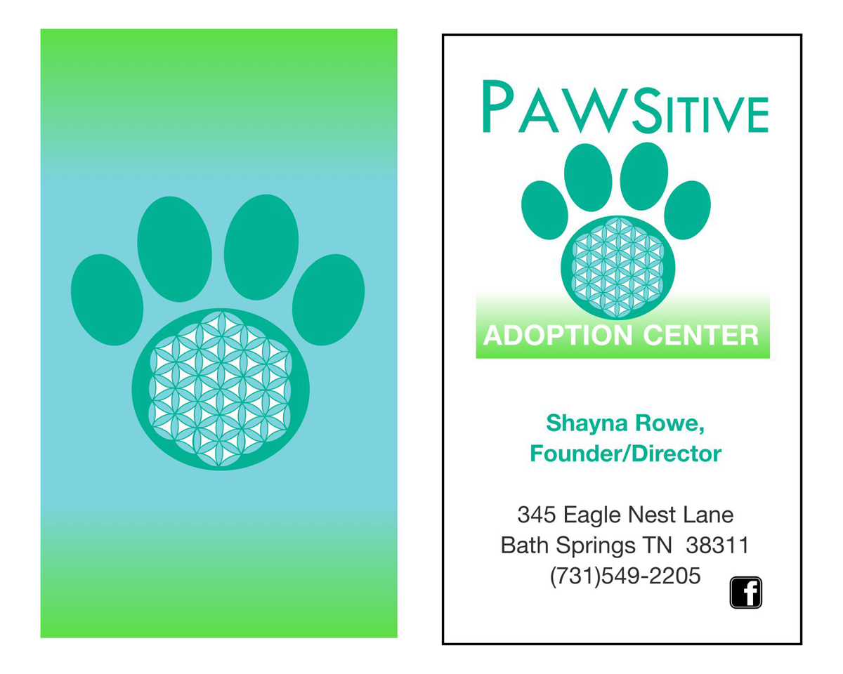 Business Card Design by piersols for PAWSITIVE Adoption Center | Design #2893002