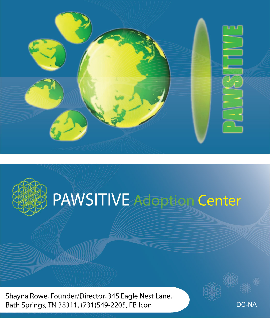Business Card Design by onegraft for PAWSITIVE Adoption Center | Design #2900300