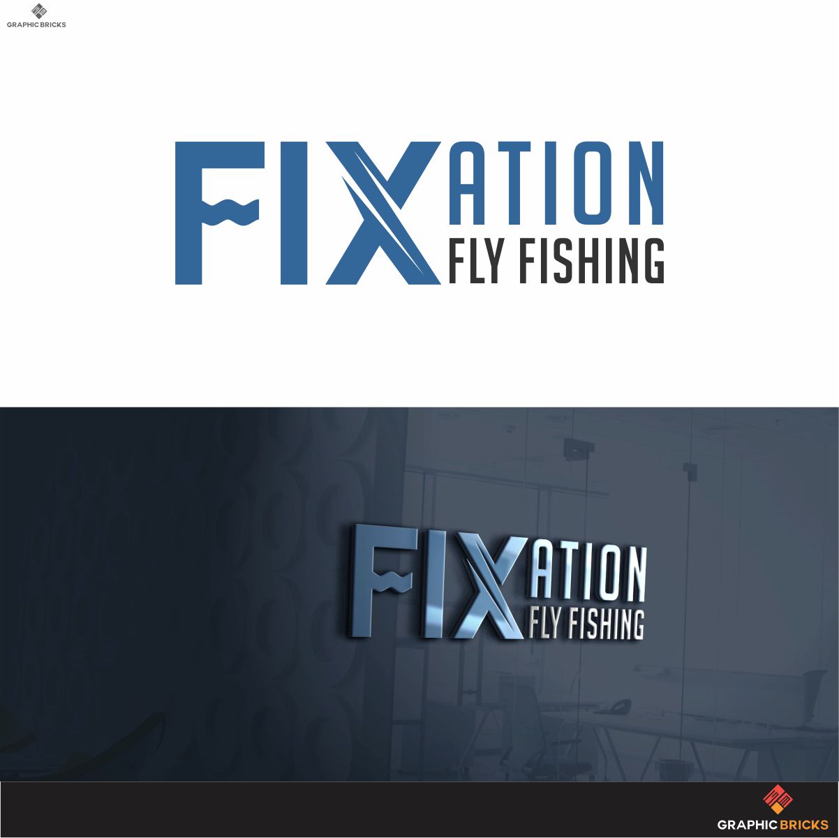 Logo Design by Graphic Bricks for Fixation Fly Fishing | Design #19632475