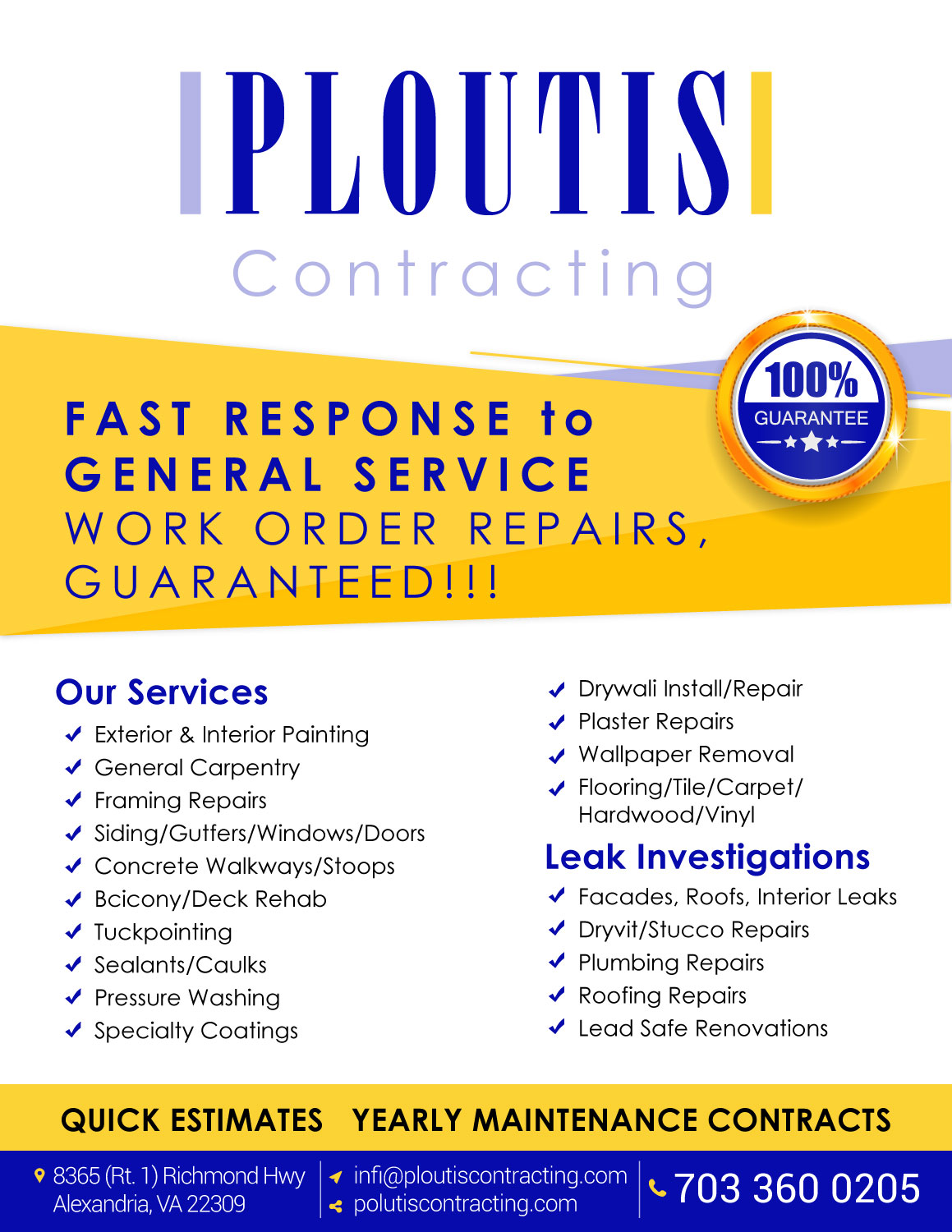 Flyer Design by uk for ploutis contracting | Design #19516233
