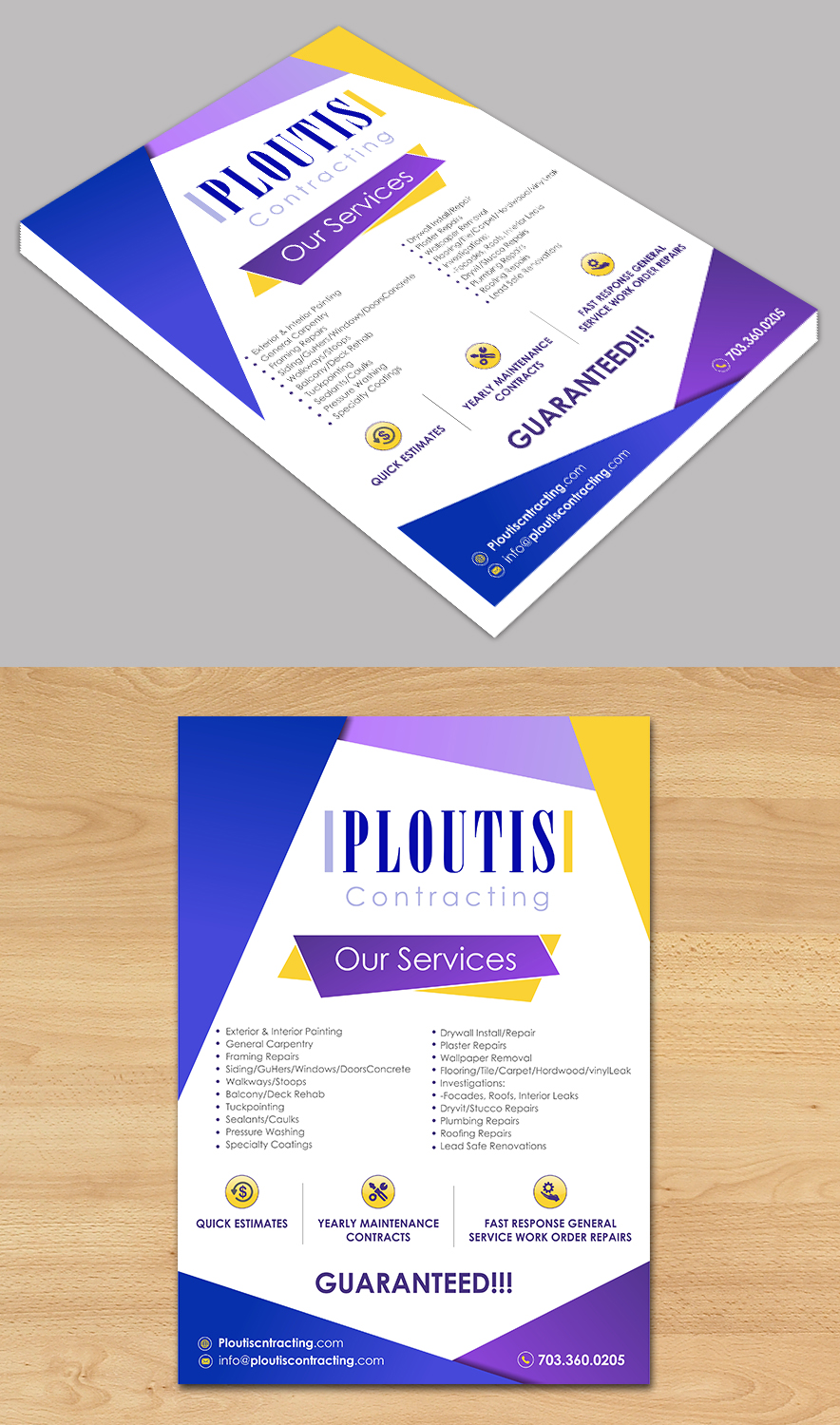 Flyer Design by ecorokerz for ploutis contracting | Design #19521381