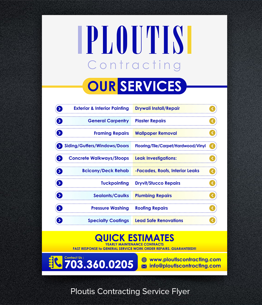 Flyer Design by SAI DESIGNS for ploutis contracting | Design #19525464