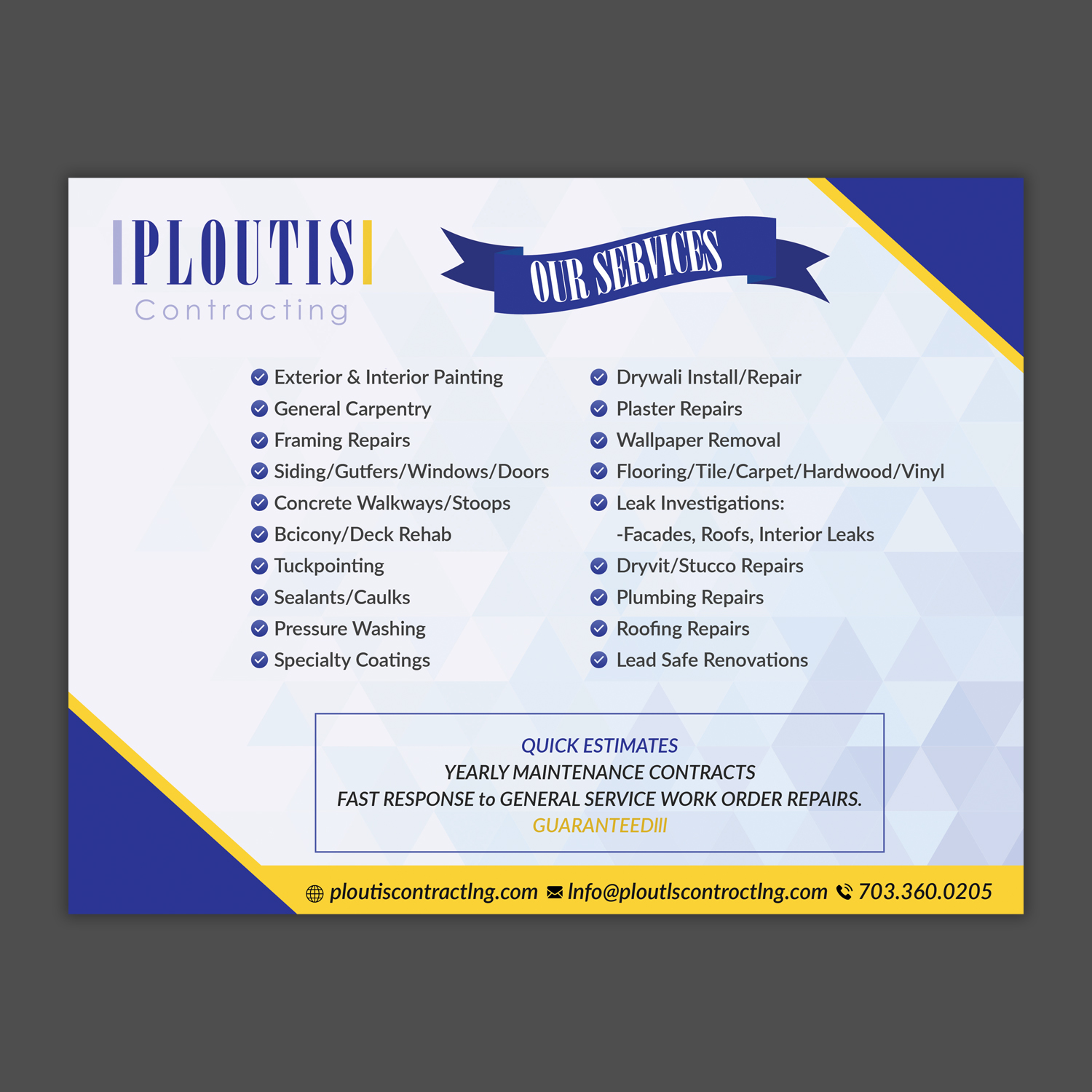 Flyer Design by Pd Work for ploutis contracting | Design #19532376