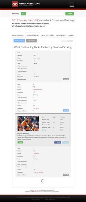 Web Design by AriefK for Gridiron-Guru INC | Design: #2962750