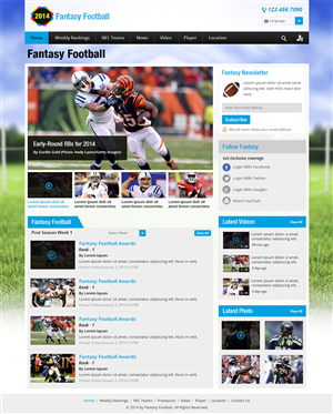 Web Design by Creative Usha for Gridiron-Guru INC | Design: #2910498