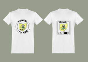 Froggy's at the Lake or Froggy's. Ohio Lake Bar with Swim-Up pool bar.  | T-Shirt-Design von Tomi Ax