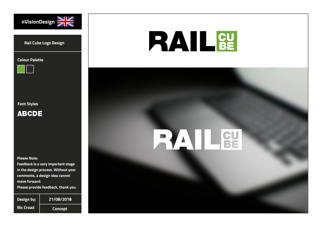 Logo Design by nvisiondesign.co.uk for RailCube | Design #19516068