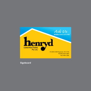 Logo Design by Michael Francis for Henryd Constructions Pty Ltd | Design: #19549360