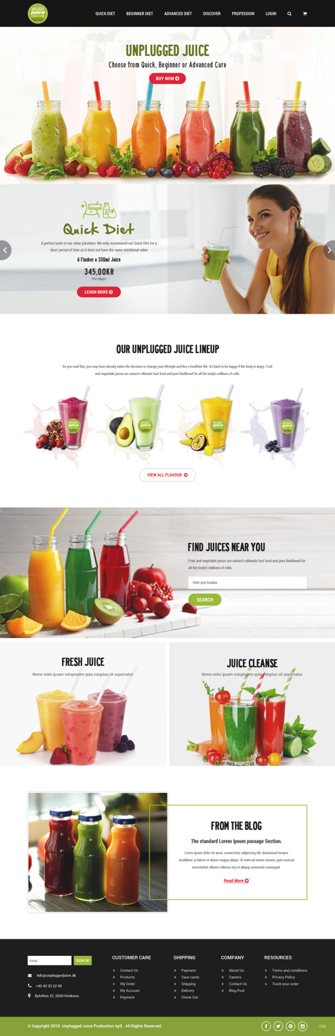 Diseño Web por pb para Unplugged Juice Production ApS | Diseño #19560038