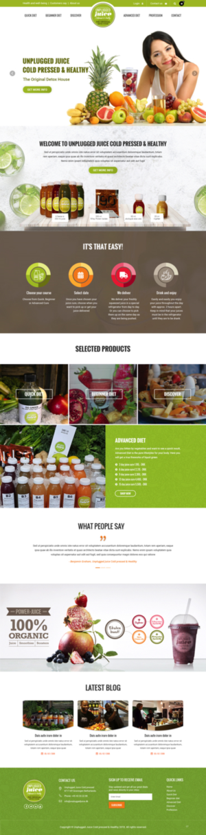 Diseño Web por pb para Unplugged Juice Production ApS | Diseño: #19560040