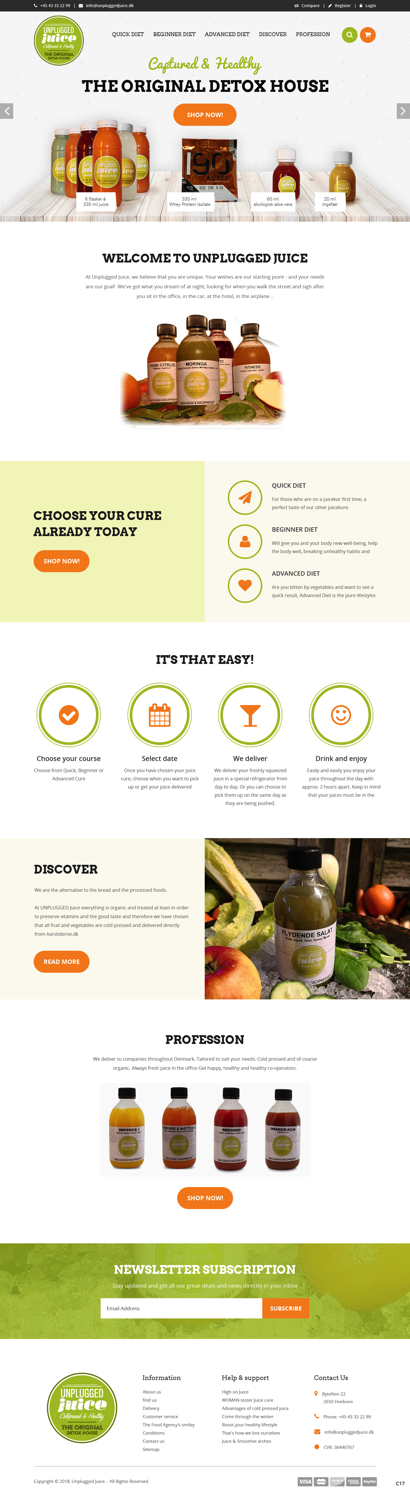 Web Design par pb pour Unplugged Juice Production ApS | Design #19560049