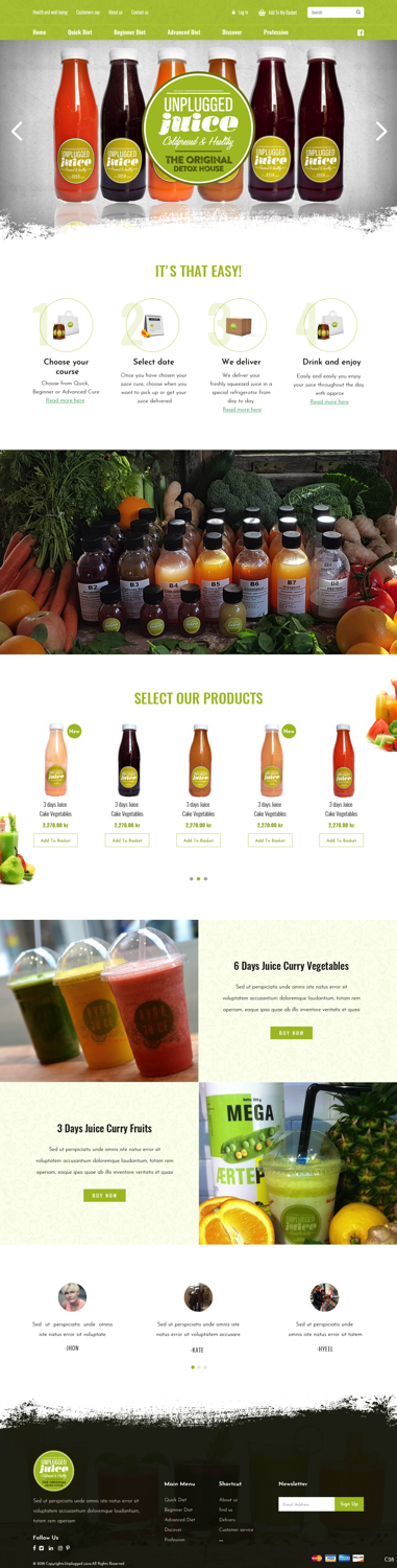 Diseño Web por pb para Unplugged Juice Production ApS | Diseño #19560050