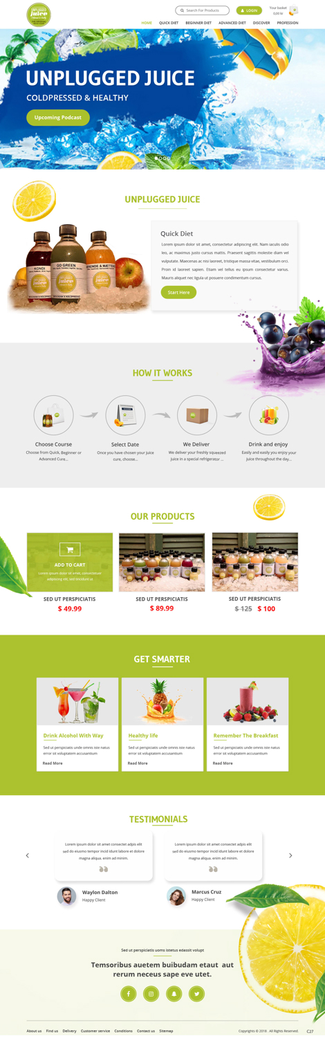 Web Design par pb pour Unplugged Juice Production ApS | Design #19560053