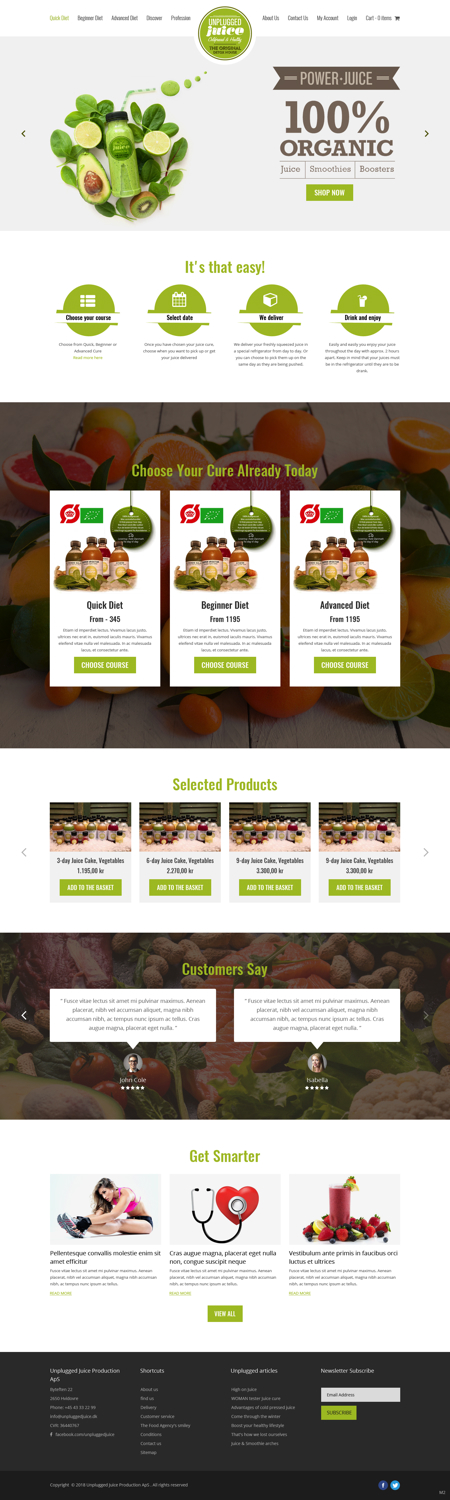 Diseño Web por pb para Unplugged Juice Production ApS | Diseño #19560057