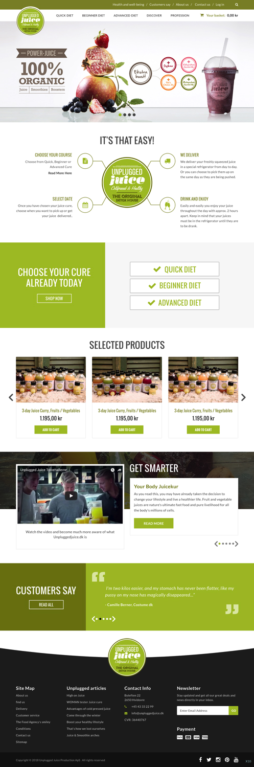 Diseño Web por pb para Unplugged Juice Production ApS | Diseño #19560058