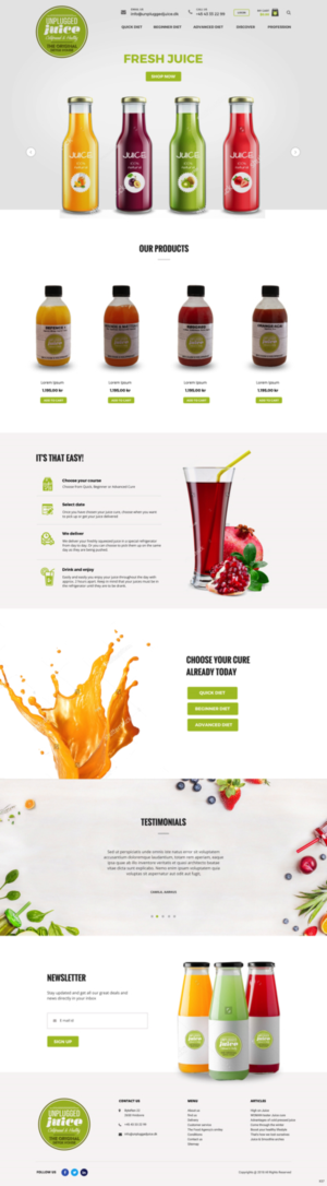 Diseño Web por pb para Unplugged Juice Production ApS | Diseño: #19560059