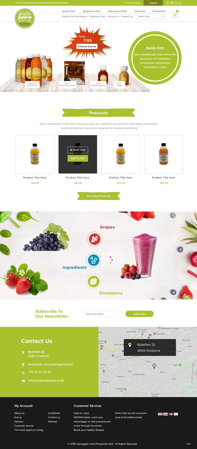 Diseño Web por pb para Unplugged Juice Production ApS | Diseño #19560060