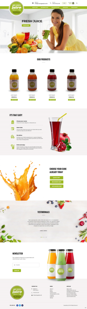 Diseño Web por pb para Unplugged Juice Production ApS | Diseño: #19631864