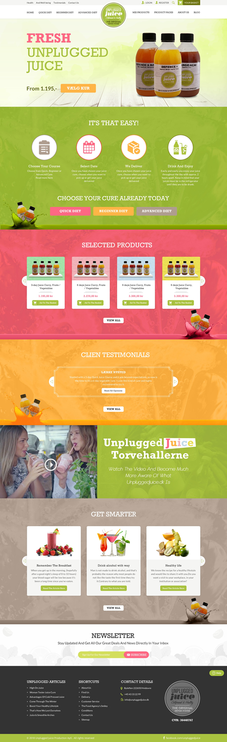 Web Design by Sbss for Unplugged Juice Production ApS | Design #19559998