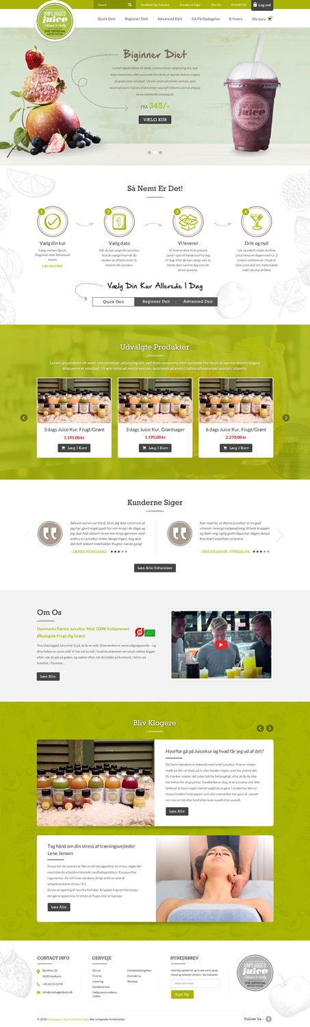 Diseño Web por Sbss para Unplugged Juice Production ApS | Diseño #19593460