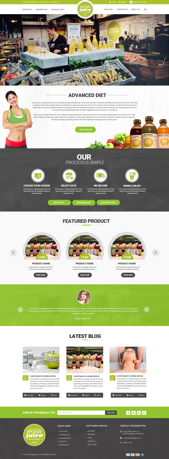 Web Design by Dream Logo Design for Unplugged Juice Production ApS | Design #19559815