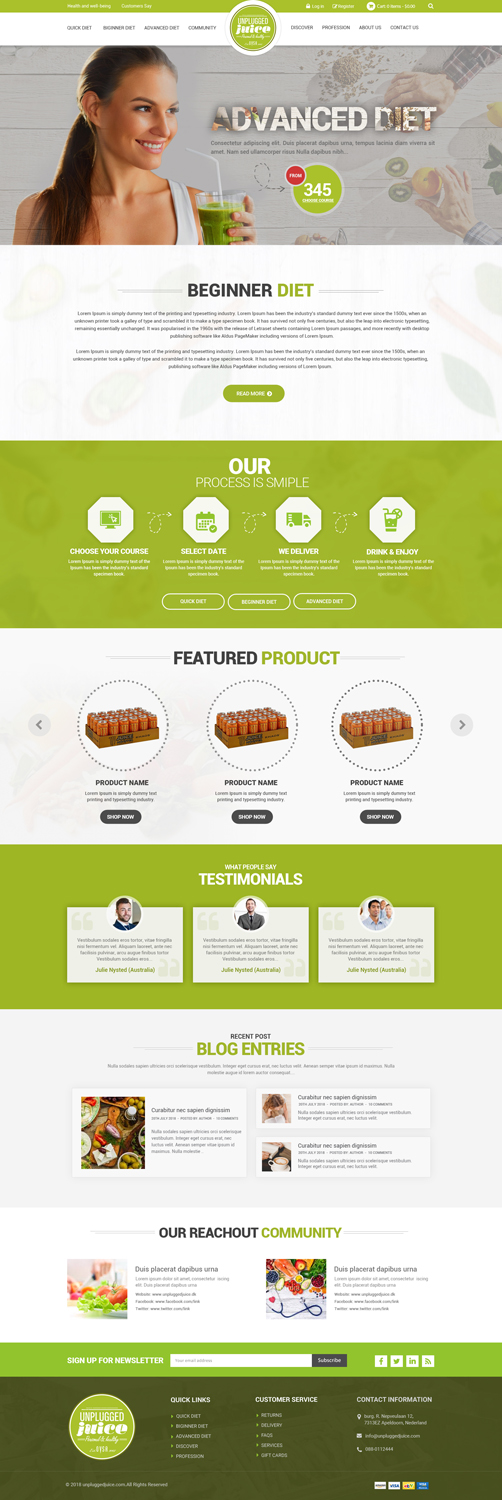 Web Design by Dream Logo Design for Unplugged Juice Production ApS | Design #19597314