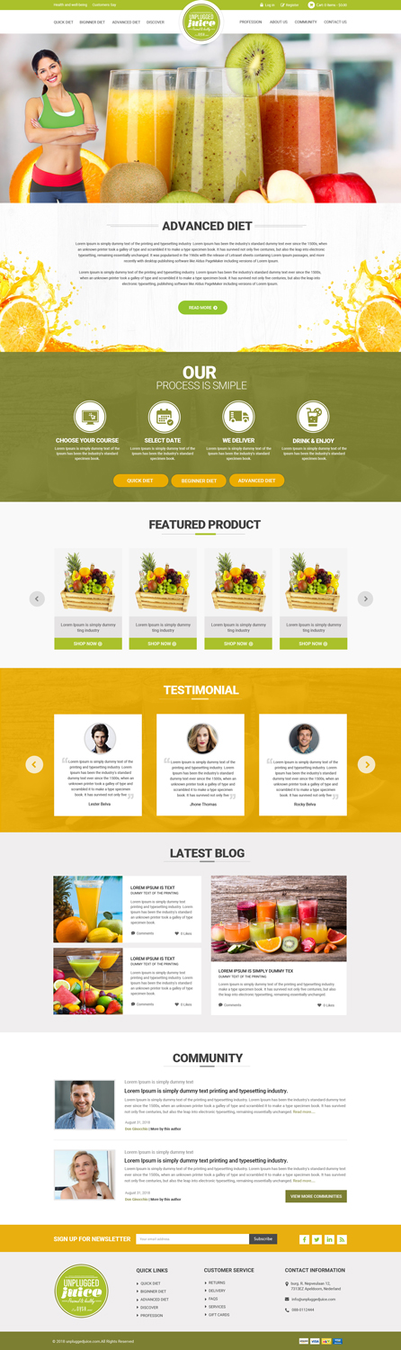 Web Design by Dream Logo Design for Unplugged Juice Production ApS | Design #19597315