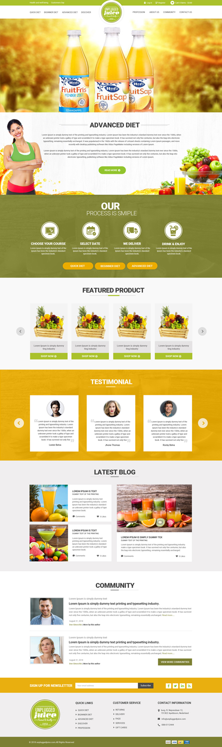 Web Design par Dream Logo Design pour Unplugged Juice Production ApS | Design #19597316