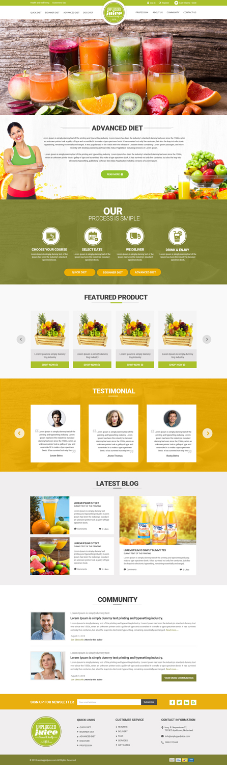 Web Design by Dream Logo Design for Unplugged Juice Production ApS | Design #19597317