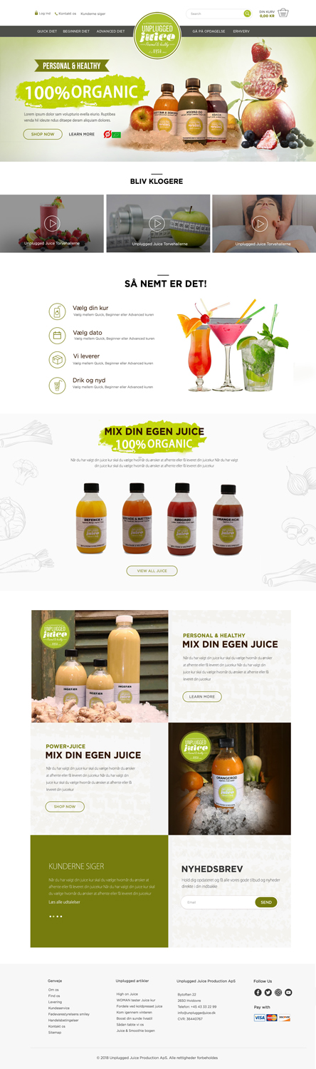 Web Design par **INCREDIBLEDESIGNERS** pour Unplugged Juice Production ApS | Design #19569255