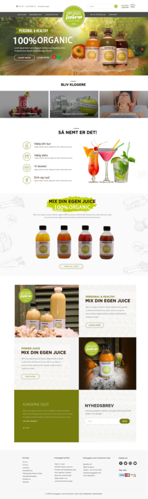 Diseño Web por **INCREDIBLEDESIGNERS** para Unplugged Juice Production ApS | Diseño: #19569256
