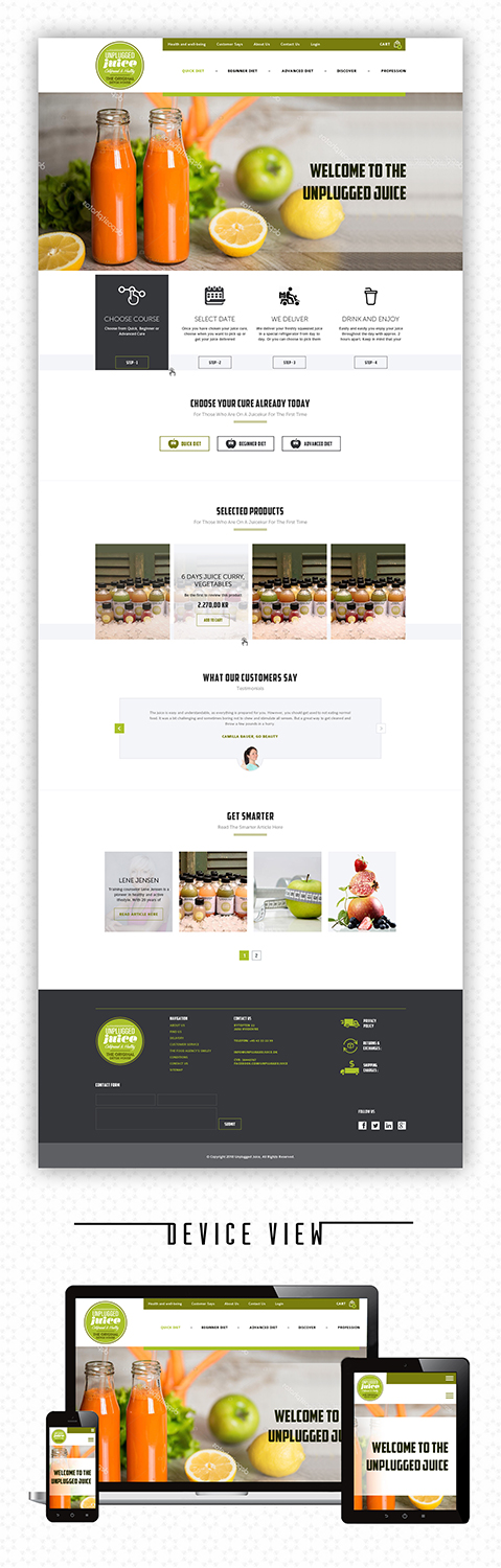 Web Design by PiXthemes for Unplugged Juice Production ApS | Design #19589221