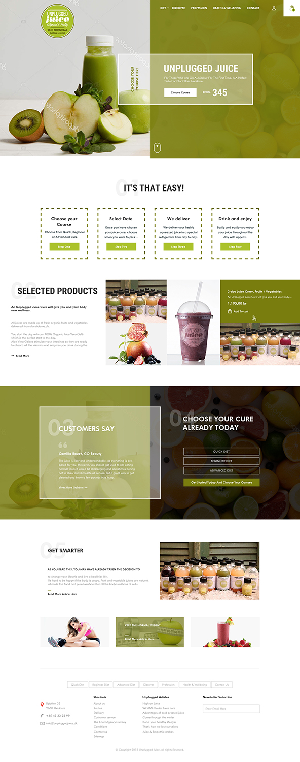 Web-Design von PiXthemes für Unplugged Juice Production ApS | Design #19589263