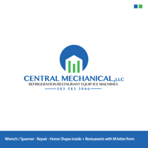 Central Mechanical, LLC   Refrigeration Restaurant Equip. Ice Machines  503 583 3946 | Logo Design by Graphicsbox