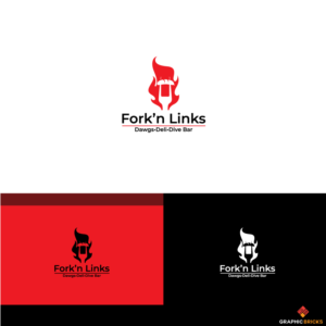 Top: Fork’n Links   Below:  Dawgs•Deli•Dive Bar | Logo Design by Graphic Bricks